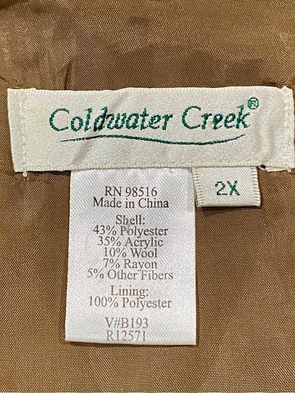 Coldwater Creek Brown Wool-Blend Colorful Embroidered Paisley Blazer Jacket 2X - Picture 12 of 13